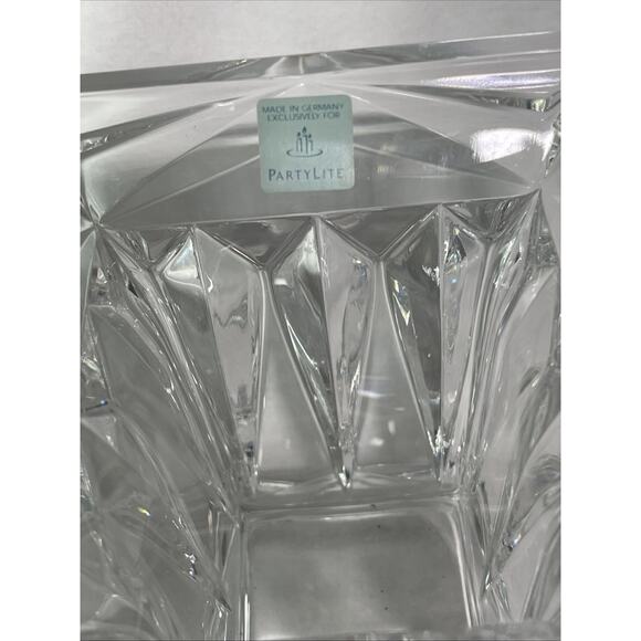 Party Lite~ Quad Prism Small Pedestal 5" Candle Holder 24% Lead Crystal - Picture 5 of 7